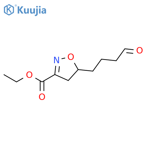 3-Isoxazolecarboxylic acid, 4,5-dihydro-5-(4-oxobutyl)-, ethyl ester structure