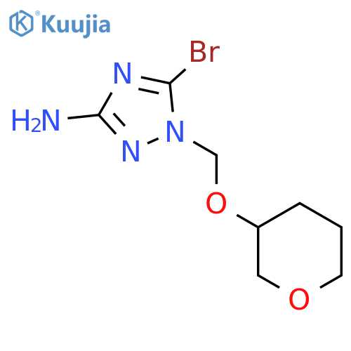 5-bromo-1-[(oxan-3-yloxy)methyl]-1H-1,2,4-triazol-3-amine structure