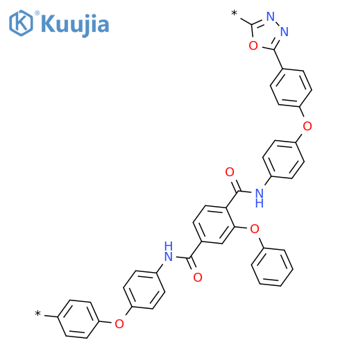 Poly[1,3,4-oxadiazole-2,5-diyl-1,4-phenyleneoxy-1,4-phenyleneiminocarbonyl(phenoxy-1,4-phenylene)carbonylimino-1,4-phenyleneoxy-1,4-phenylene] structure