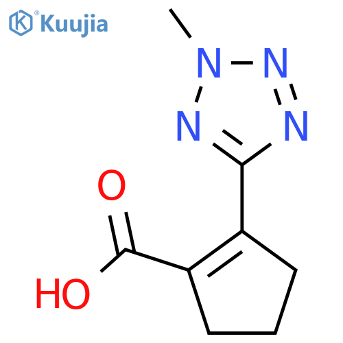 2-(2-methyl-2H-1,2,3,4-tetrazol-5-yl)cyclopent-1-ene-1-carboxylic acid structure