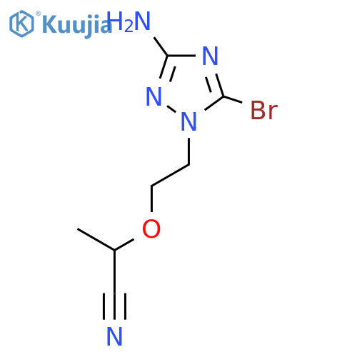 2-[2-(3-amino-5-bromo-1H-1,2,4-triazol-1-yl)ethoxy]propanenitrile structure