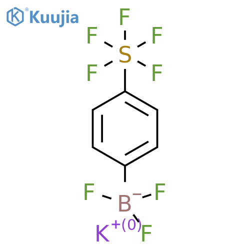 Potassium trifluoro[4-(pentafluoro-lambda6-sulfanyl)phenyl]boranuide structure