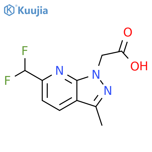 2-[6-(difluoromethyl)-3-methyl-1H-pyrazolo[3,4-b]pyridin-1-yl]acetic acid structure