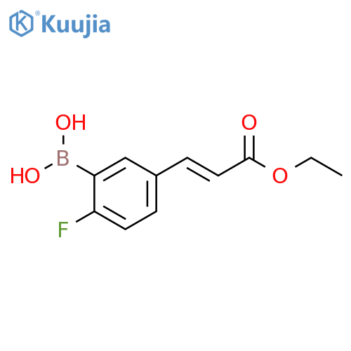 (E)-5-(2-Ethoxycarbonylethen-1-yl)-2-fluorophenylboronic acid structure