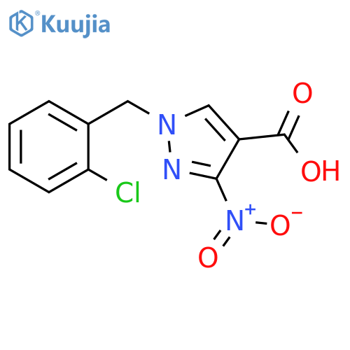1-(2-chlorobenzyl)-3-nitro-1H-pyrazole-4-carboxylic acid structure