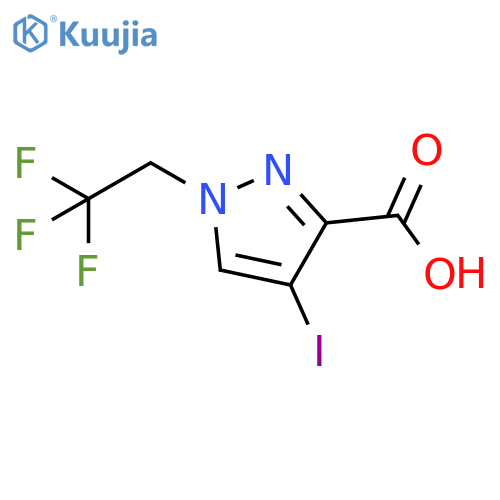 4-iodo-1-(2,2,2-trifluoroethyl)-1H-pyrazole-3-carboxylic acid structure