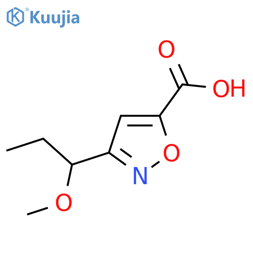 3-(1-Methoxypropyl)-1,2-oxazole-5-carboxylic acid structure
