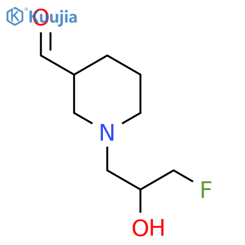 1-(3-Fluoro-2-hydroxypropyl)piperidine-3-carbaldehyde structure