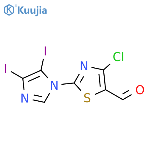 5-Thiazolecarboxaldehyde, 4-chloro-2-(4,5-diiodo-1H-imidazol-1-yl)- structure
