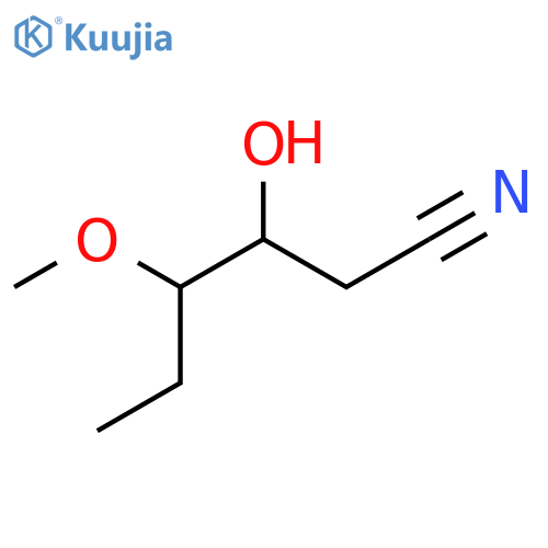 3-Hydroxy-4-methoxyhexanenitrile structure