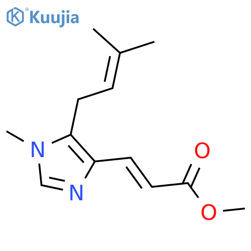 2-Propenoic acid,3-[1-methyl-5-(3-methyl-2-buten-1-yl)-1H-imidazol-4-yl]-, methyl ester, (2E)- structure