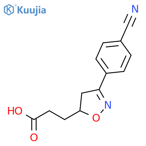 5-Isoxazolepropanoic acid, 3-(4-cyanophenyl)-4,5-dihydro- structure