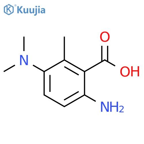 Benzoic acid,6-amino-3-(dimethylamino)-2-methyl- structure