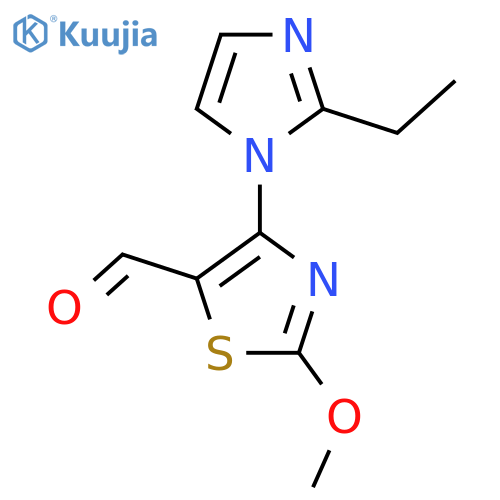 4-(2-ethyl-1H-imidazol-1-yl)-2-methoxy-1,3-thiazole-5-carbaldehyde structure