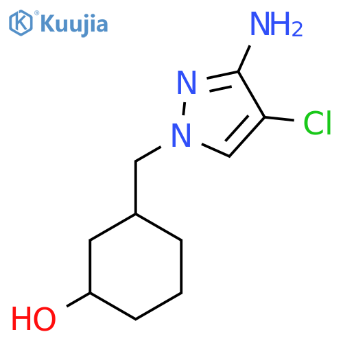 3-[(3-amino-4-chloro-1H-pyrazol-1-yl)methyl]cyclohexan-1-ol structure