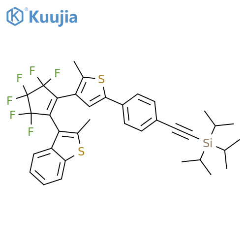 Benzo[b]thiophene, 3-[3,3,4,4,5,5-hexafluoro-2-[2-methyl-5-[4-[2-[tris(1-methylethyl)silyl]ethynyl]phenyl]-3-thienyl]-1-cyclopenten-1-yl]-2-methyl- structure