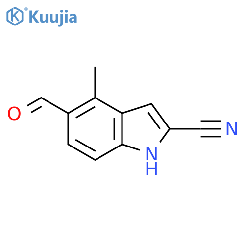 5-Formyl-4-methyl-1H-indole-2-carbonitrile structure