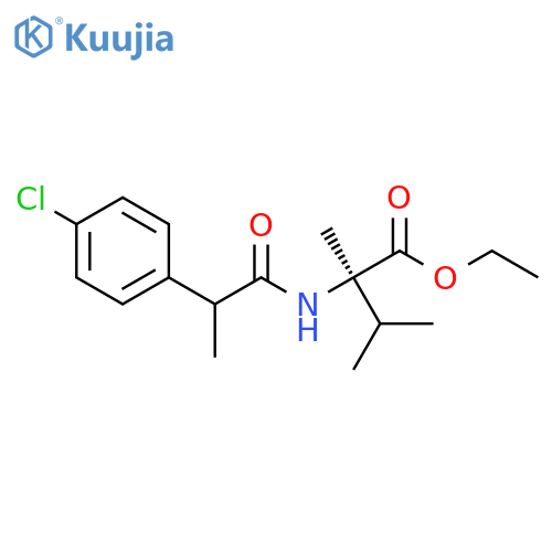 Isovaline, N-[2-(4-chlorophenyl)-1-oxopropyl]-3-methyl-, ethyl ester structure