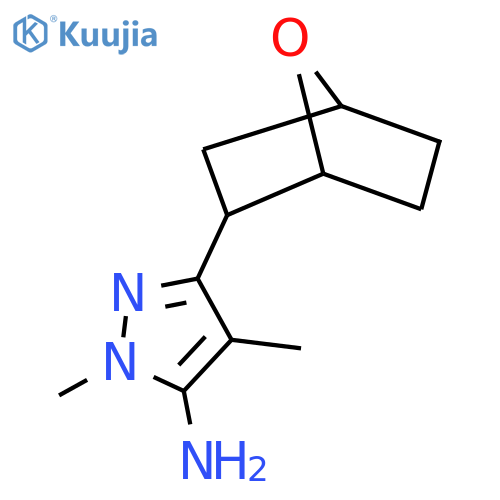 1,4-dimethyl-3-{7-oxabicyclo[2.2.1]heptan-2-yl}-1H-pyrazol-5-amine structure