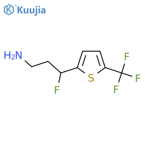 3-Fluoro-3-[5-(trifluoromethyl)thiophen-2-yl]propan-1-amine structure