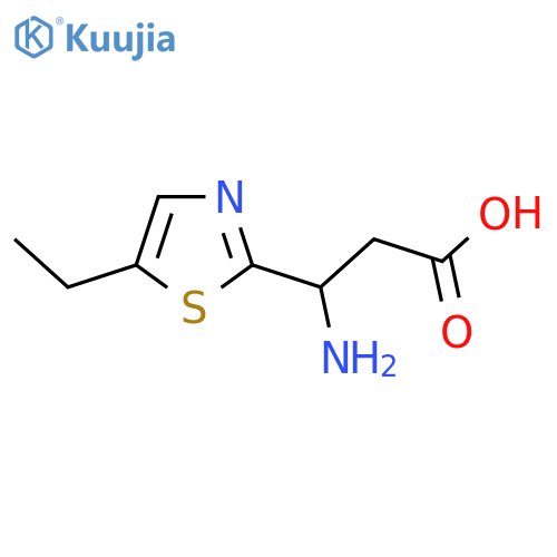3-Amino-3-(5-ethyl-1,3-thiazol-2-yl)propanoic acid structure