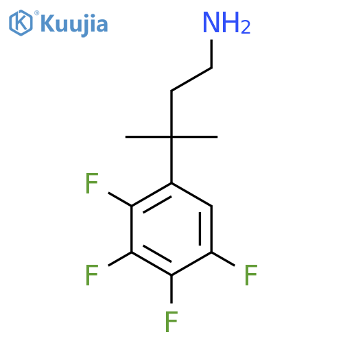 3-Methyl-3-(2,3,4,5-tetrafluorophenyl)butan-1-amine structure