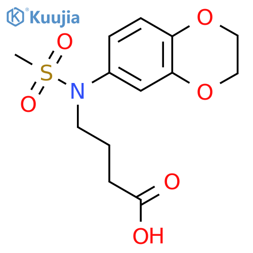 4-2,3-Dihydro-1,4-benzodioxin-6-yl(methylsulfonyl)aminobutanoic acid structure