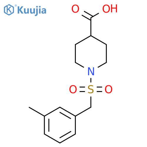 1-(3-Methylbenzyl)sulfonylpiperidine-4-carboxylic acid structure