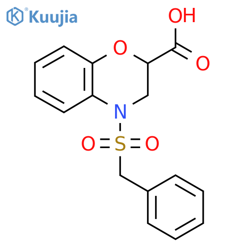 4-(Benzylsulfonyl)-3,4-dihydro-2H-1,4-benzoxazine-2-carboxylic acid structure