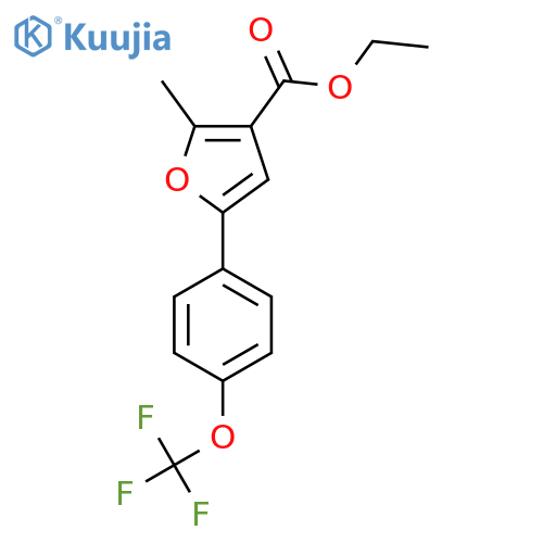 2-Methyl-5-(4-trifluoromethoxy-phenyl)-furan-3-carboxylic acid ethyl ester structure