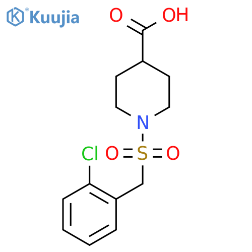 1-(2-Chlorobenzyl)sulfonylpiperidine-4-carboxylic acid structure