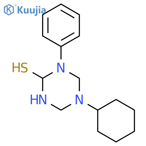 5-Cyclohexyl-1-phenyl-1,3,5-triazinane-2-thiol structure