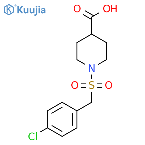 1-(4-Chlorobenzyl)sulfonylpiperidine-4-carboxylic acid structure