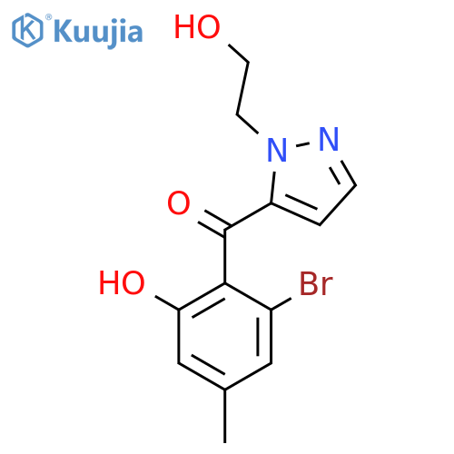 (2-Bromo-6-hydroxy-4-methylphenyl)1-(2-hydroxyethyl)-1H-pyrazol-5-ylmethanone structure