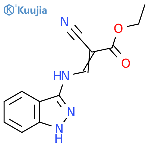 Ethyl 2-cyano-3-(1H-indazol-3-ylamino)acrylate structure