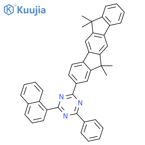 1,3,5-Triazine, 2-(6,12-dihydro-6,6,12,12-tetramethylindeno[1,2-b]fluoren-2-yl)-4-(1-naphthalenyl)-6-phenyl- structure