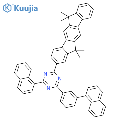 1,3,5-Triazine, 2-(6,12-dihydro-6,6,12,12-tetramethylindeno[1,2-b]fluoren-2-yl)-4-(1-naphthalenyl)-6-[3-(1-naphthalenyl)phenyl]- structure