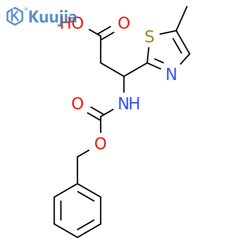 3-{[(Benzyloxy)carbonyl]amino}-3-(5-methyl-1,3-thiazol-2-yl)propanoic acid structure