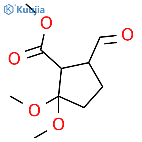 Cyclopentanecarboxylic acid, 5-formyl-2,2-dimethoxy-, methyl ester structure