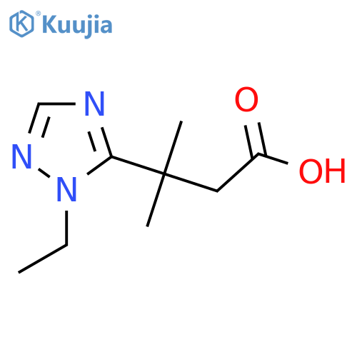 3-(1-ethyl-1H-1,2,4-triazol-5-yl)-3-methylbutanoic acid structure