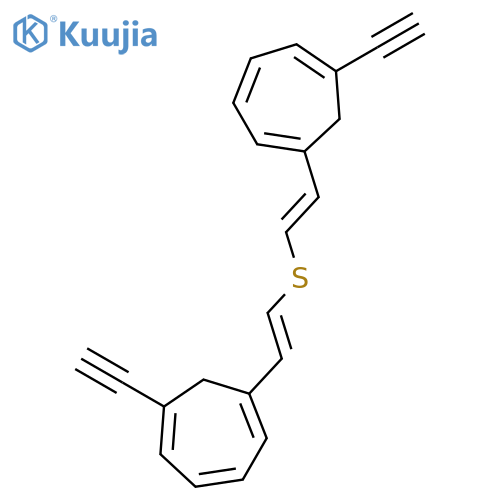 1,3,5-Cycloheptatriene, 1,1'-(thiodi-2,1-ethenediyl)bis[6-ethynyl-, (E,Z)- structure