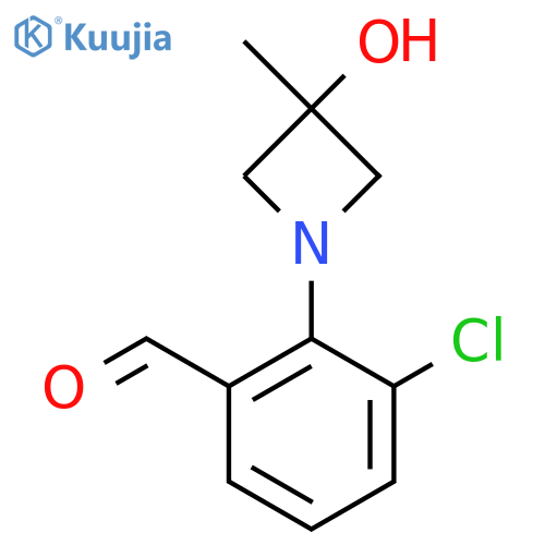 3-Chloro-2-(3-hydroxy-3-methylazetidin-1-yl)benzaldehyde structure