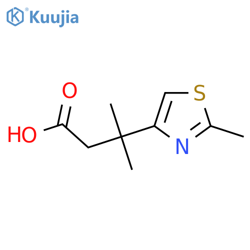 3-Methyl-3-(2-methyl-1,3-thiazol-4-yl)butanoic acid structure