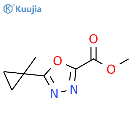 methyl 5-(1-methylcyclopropyl)-1,3,4-oxadiazole-2-carboxylate structure