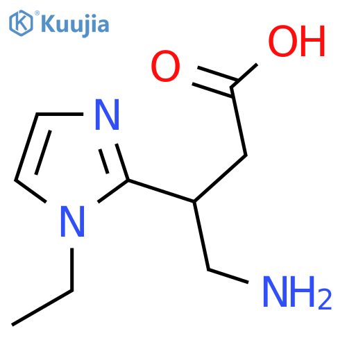 4-amino-3-(1-ethyl-1H-imidazol-2-yl)butanoic acid structure