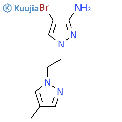 4-bromo-1-[2-(4-methyl-1H-pyrazol-1-yl)ethyl]-1H-pyrazol-3-amine structure