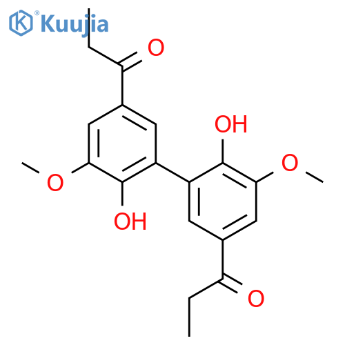 1,1'-(6,6'-Dihydroxy-5,5'-dimethoxybiphenyl-3,3'-diyl)dipropan-1-one structure