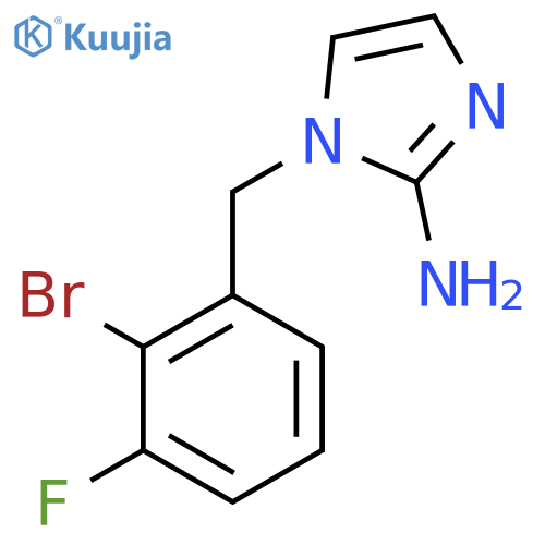1-[(2-bromo-3-fluorophenyl)methyl]-1H-imidazol-2-amine structure
