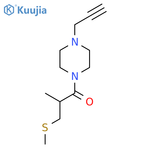 2-Methyl-3-methylsulfanyl-1-(4-prop-2-ynylpiperazin-1-yl)propan-1-one structure