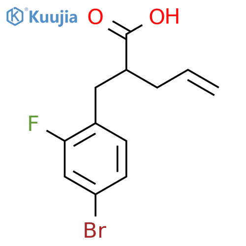 2-[(4-Bromo-2-fluorophenyl)methyl]pent-4-enoic acid structure